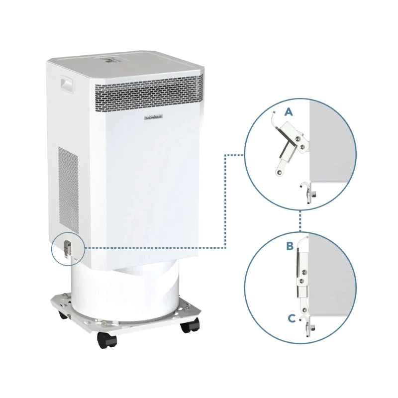 diagram showing how to change INOVA air purifier filter