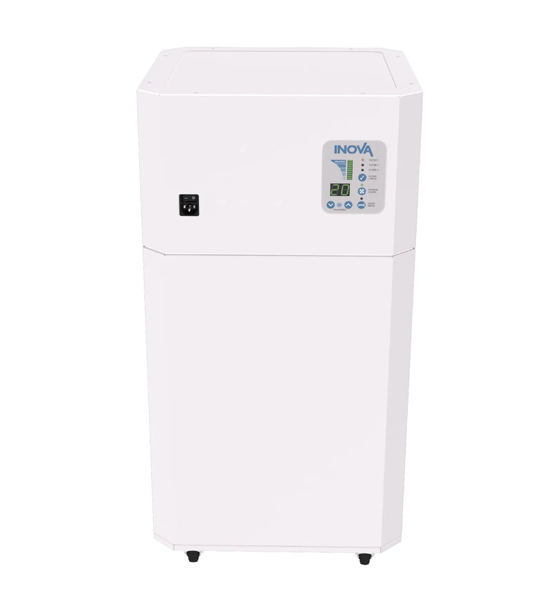 Load image into Gallery viewer, INOVA E300C, Medical Grade HEPA Commercial Air Purifier, White, Back, Panel
