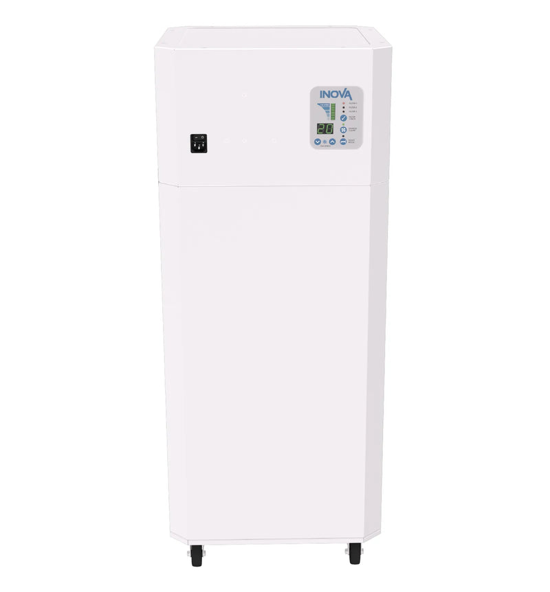 Load image into Gallery viewer, INOVA E400, Medical Grade HEPA Commercial Air Purifier, White, Back, Panel
